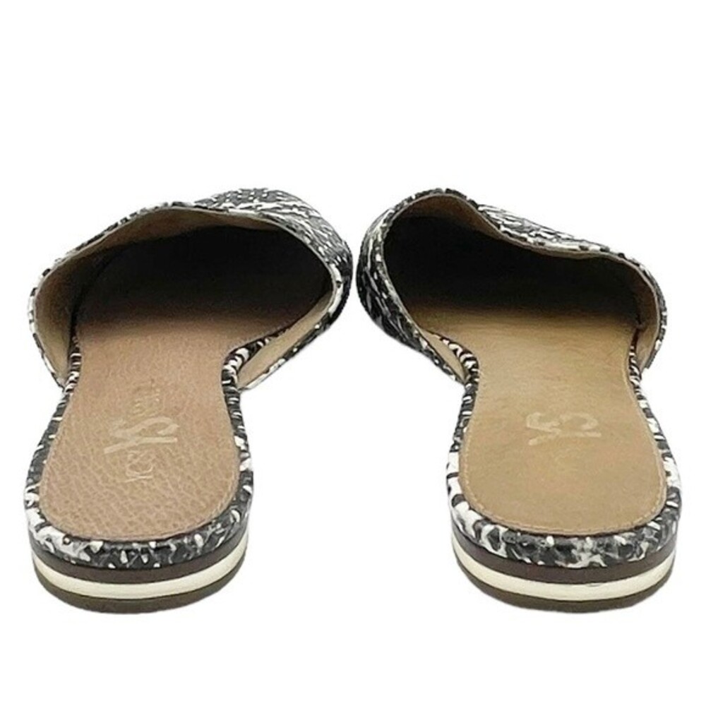 Yosi Samra Parker Mules Gray Snake Embossed Leather Open Back Flats Size 7 - Picture 10 of 16
